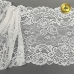 Кружево бельевое эластичное 190 мм / 3 м, 6378, цв.004 белый, Kruzhevo