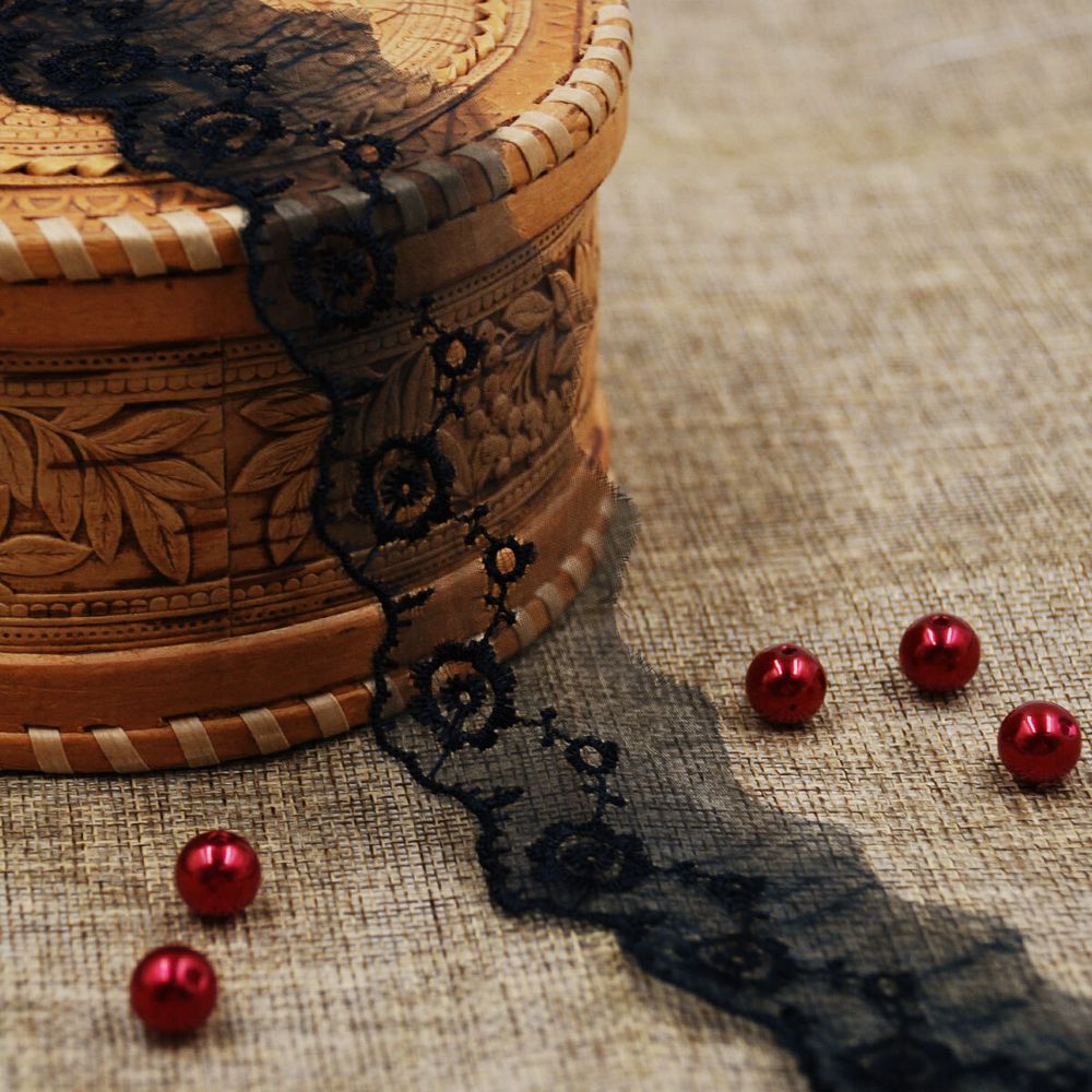 Кружево капроновое 50 мм / 13.71м, цв.черный