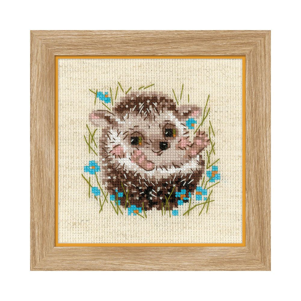 Набор для вышивания нитками Риолис, Маленький ежик, 13х13 см