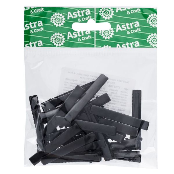 Основа для заколки крокодил 4.5 см, 20 шт, Astra&Craft, черный, 2AR23204