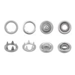 Кнопка рубашечная (джерси) открытая ⌀9.5 мм, ≈1440 шт, МЕТАЛЛ, эмаль, 523 св.серый матовый, NEW STAR