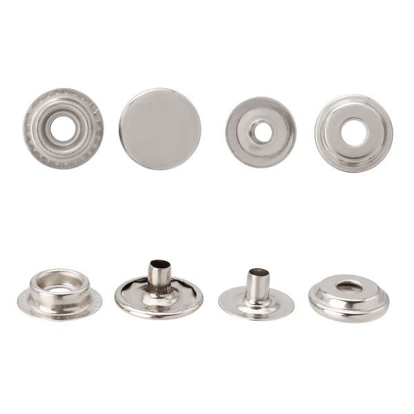 Кнопка Дельта (O-образная) ⌀15.0 мм, (№61), СТАЛЬ, никель, ≈720 шт