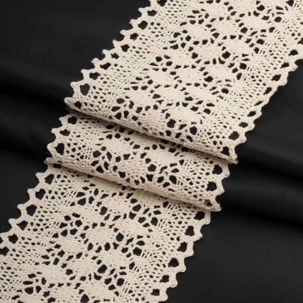 Кружево вязаное (тесьма) 85 мм / 25 метров, рис.85.01.121 суровый