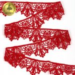 Кружево гипюр (плетёное) 35 мм / 13.71 метров, TBY.SUN.10(0872), цв.F162 красный