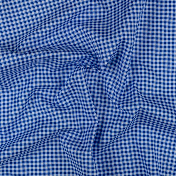 Ткань для пэчворка Peppy Бабушкин сундучок, рулон 112 см / 5 метров, БС-50 клетка синий, Peppy