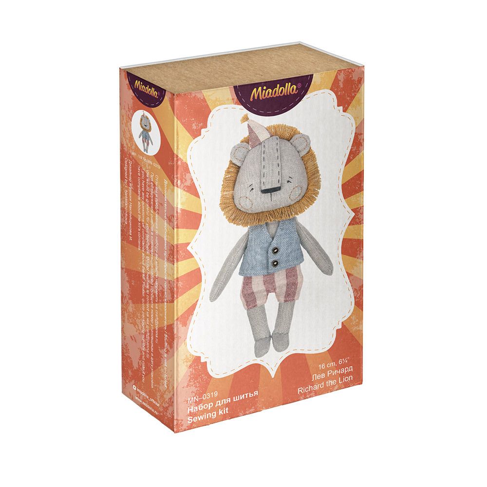Набор для шитья игрушки Лев Ричард 16 см, Miadolla MN-0319