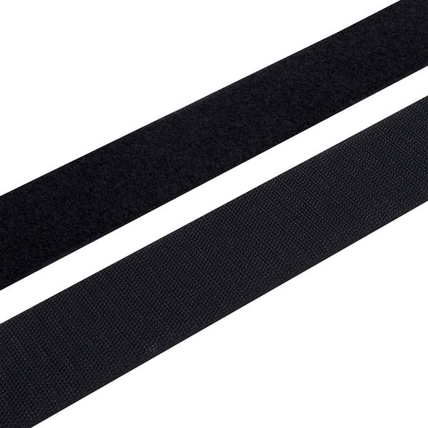 Лента контактная липучка (велкро) пришивная 50 мм, / 25 метров, черный, Hobby&Pro, ПАРА (крючок+петля), качество 