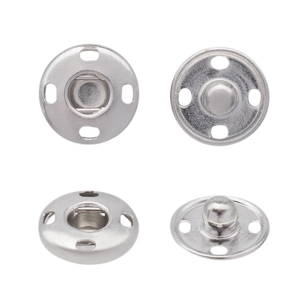 Кнопки пришивные металл 9 мм, серебристый, без никеля, 12 шт, Pony, 76509/01