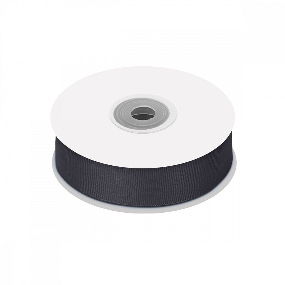 Лента репсовая (в рубчик) 25.0 мм цв. 077 т.серый уп.22.86м (±1м)