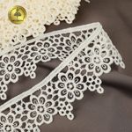 Кружево гипюр (плетёное) матовое 40 мм, цв.02 молочный, 13,71м, Kruzhevo