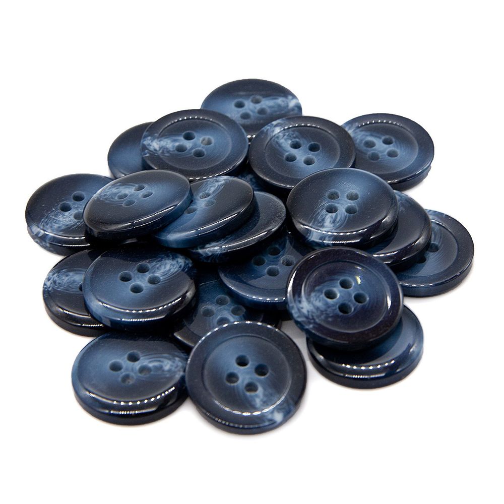 Пуговицы 4 прокола мужская костюмные 543294/4 40 (5422 синий/глянц.), 24 шт