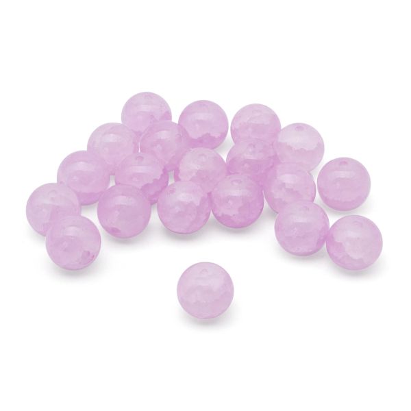 Бусины стекло ⌀10 мм, 20 шт, Нефритовое кракле, 6 лиловый, Astra&Craft, 1301132