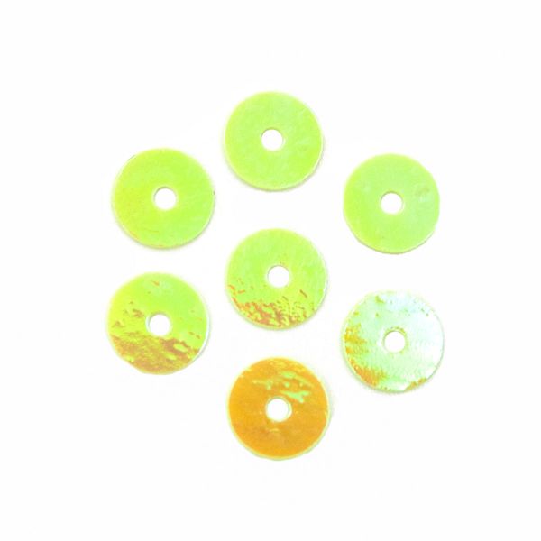 Пайетки плоские 6 мм, упак. 10 гр, Астра, 85 салатовый, уп.10 шт