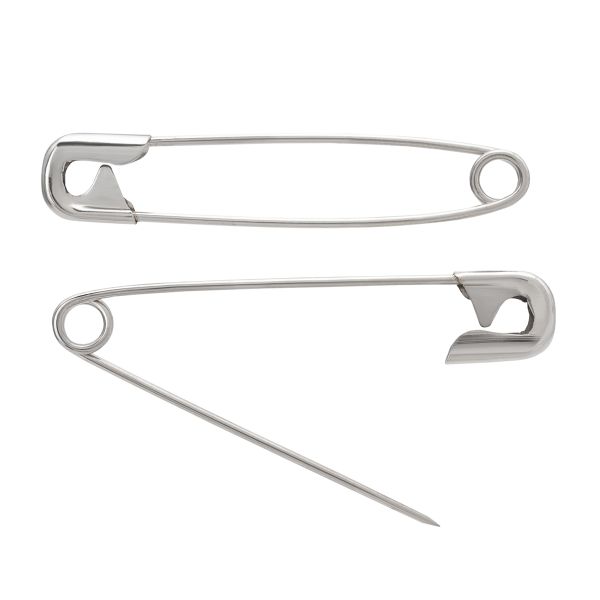 Булавки английские l=45 мм, SUN, цв.никель, 108 шт (9х12 шт)