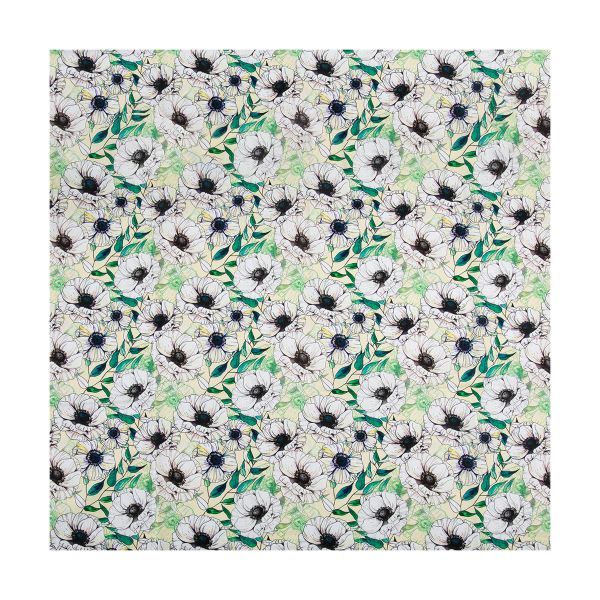 Ткань для пэчворка Peppy Цветущие анемоны 50х55 см, 140±5 г/м², ЦА-03 бл. желтый