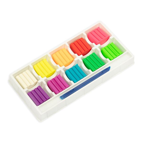 Пластилин восковой Неоновые цвета 120 г, 10 цв, Лео LPMCF-0110