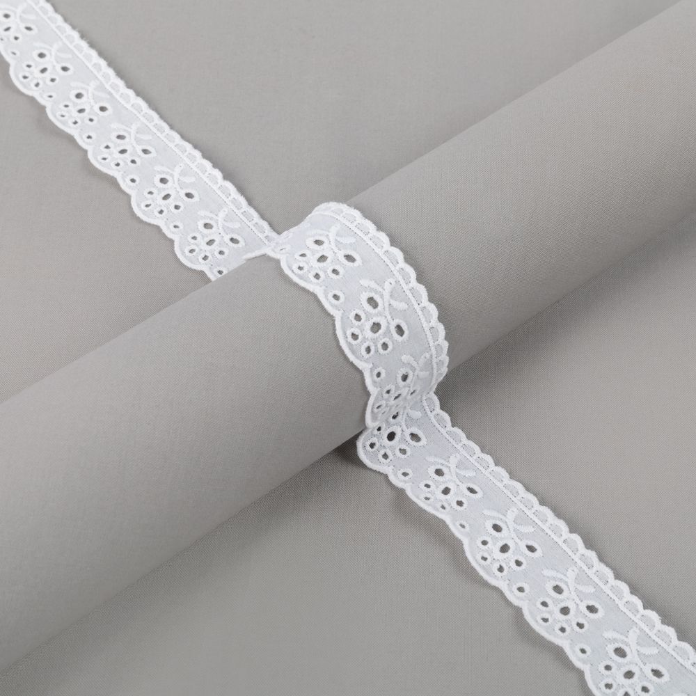 Кружево шитьё 30 мм / 9±0.2 метров, Турция, белый, Gamma GYEM-3001