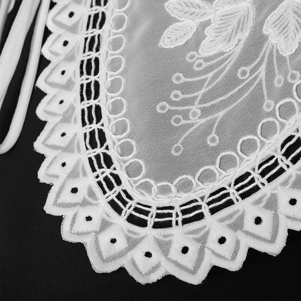 Пришивной кружевной воротник ажурный 24х55 см, цв.белый, 1 шт, Kruzhevo