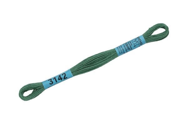 Мулине Gamma 100% хлопок, цв.3142 т.серо-зеленый, 24 мотка по 8 метров