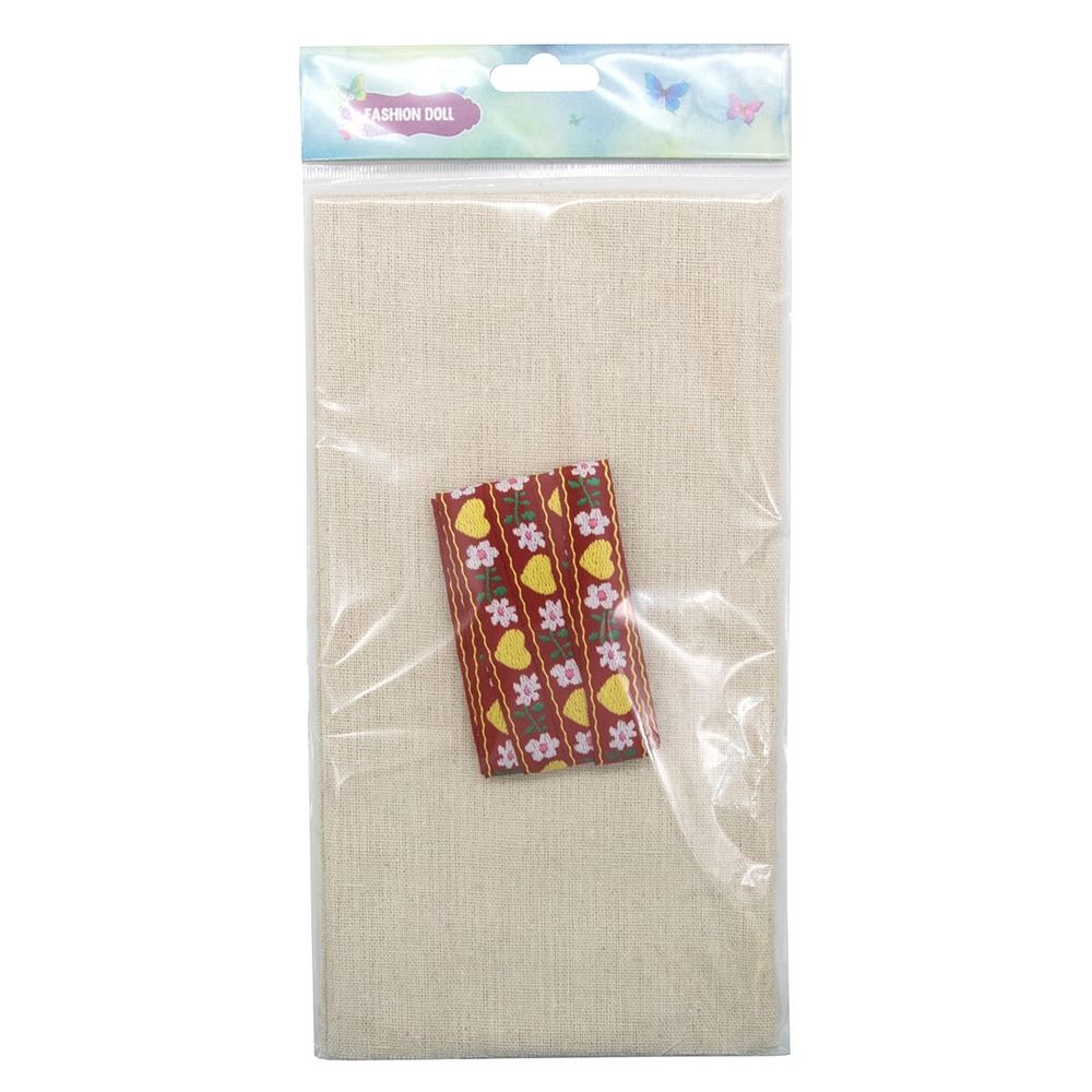 Ткань для рукоделия в наборе с тесьмой жаккард 50х50см+2м (21947/21111 красный) 29503