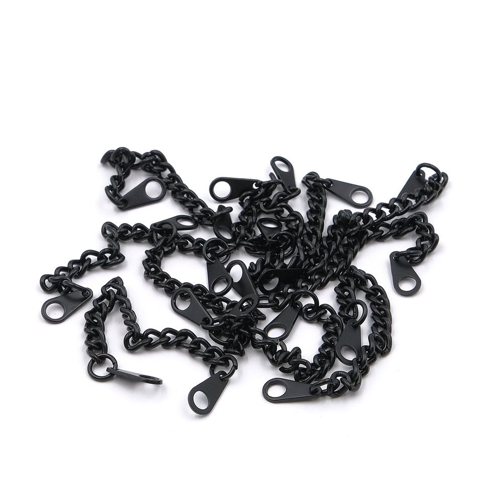 Вешалка-цепочка для одежды 100х5 мм, металл, черный матовый, 10 шт, ГНУ268