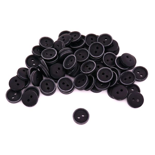 Пуговицы 2 прокола 18L=11 мм, Blk-02 черный, 72 шт, CN2847