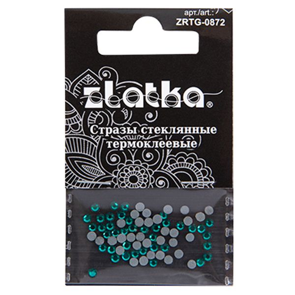Стразы клеевые стекло 2.4 мм, 360 шт, SS08 №10 изумрудный (Emerald), Zlatka ZRTG-0872