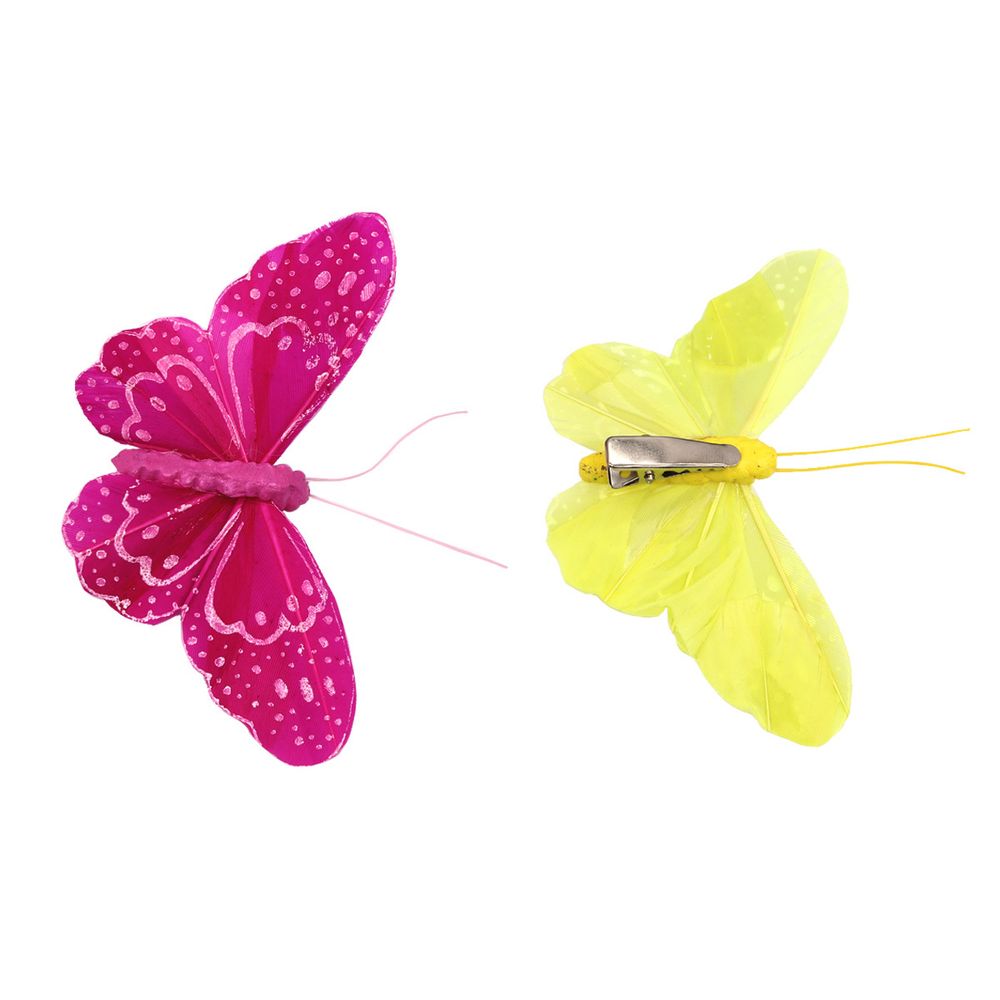 Бабочки с клипсой 10см ассорти, Астра, 12 шт /TOS/
