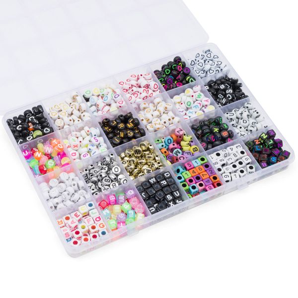 Набор ассорти из бусин англ. Алфавита и сердец, для рукоделия и творчества Astra&Craft