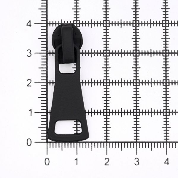 Слайдер (замок) для молнии спираль Т5 (5 мм), черная резина С5 34х14 мм, 20 шт, ГЛТ9519