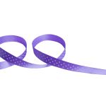 Лента атласная с рисунком 12.0 мм / 22.8 метров, D 082/001т.сиреневый/белый, Gamma ALP-121