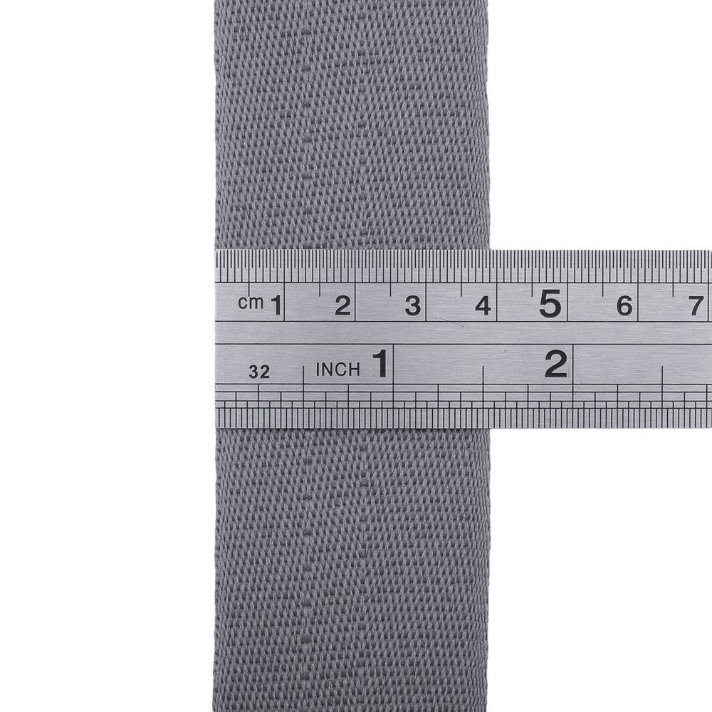 Тесьма (лента) киперная 40 мм / 50 метров, 13 г/м, 100% полиэфир, 15 серый