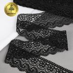 Кружево гипюр (плетёное) 65 мм / 13.71 метров, TBY 8GB014, цв.черный