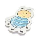 Декоративный стикер Пчелка 40 мм, голубой, 10 шт