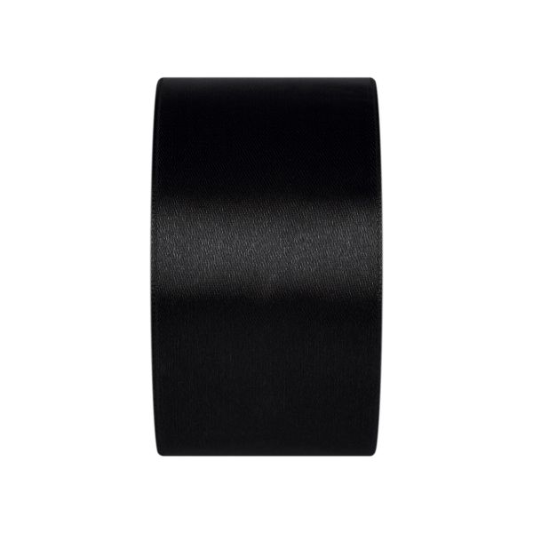 Лента атласная 1-сторонняя 50.0 мм / 33±2 метра, №113 черный, в термоплёнке, Gamma