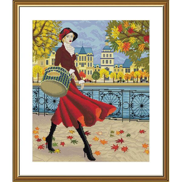Набор для вышивания нитками Нова Слобода, Парижанка 28х34 см