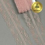 Кружево отделочное в стиле "трикотаж" 40 мм, 150-1, цв.05 капучино, 9.14м