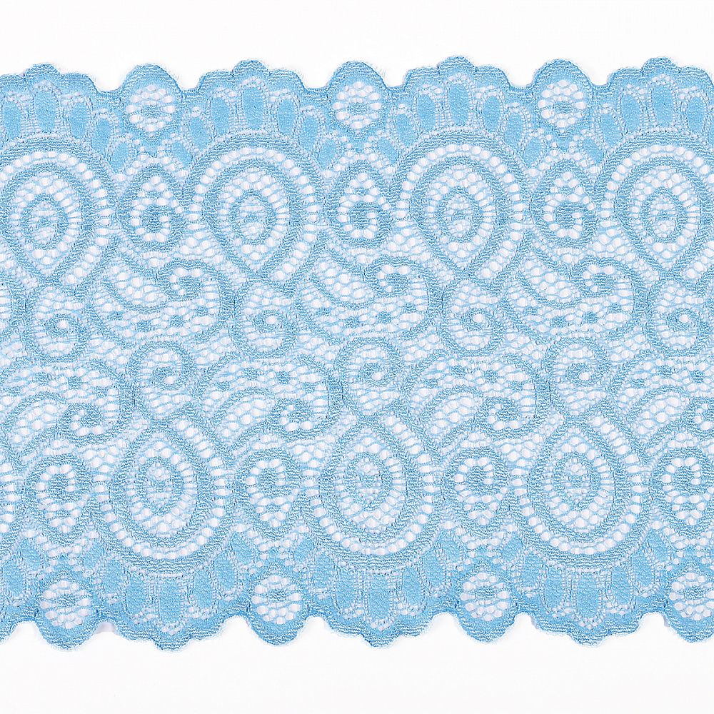 Кружево бельевое эластичное 180 мм / 3 м, TBY.L1351, цв.L3090 голубой, Kruzhevo