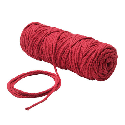 Шнур круглый х/б ⌀4.0 мм / 100 метров, (бобина) (красный)