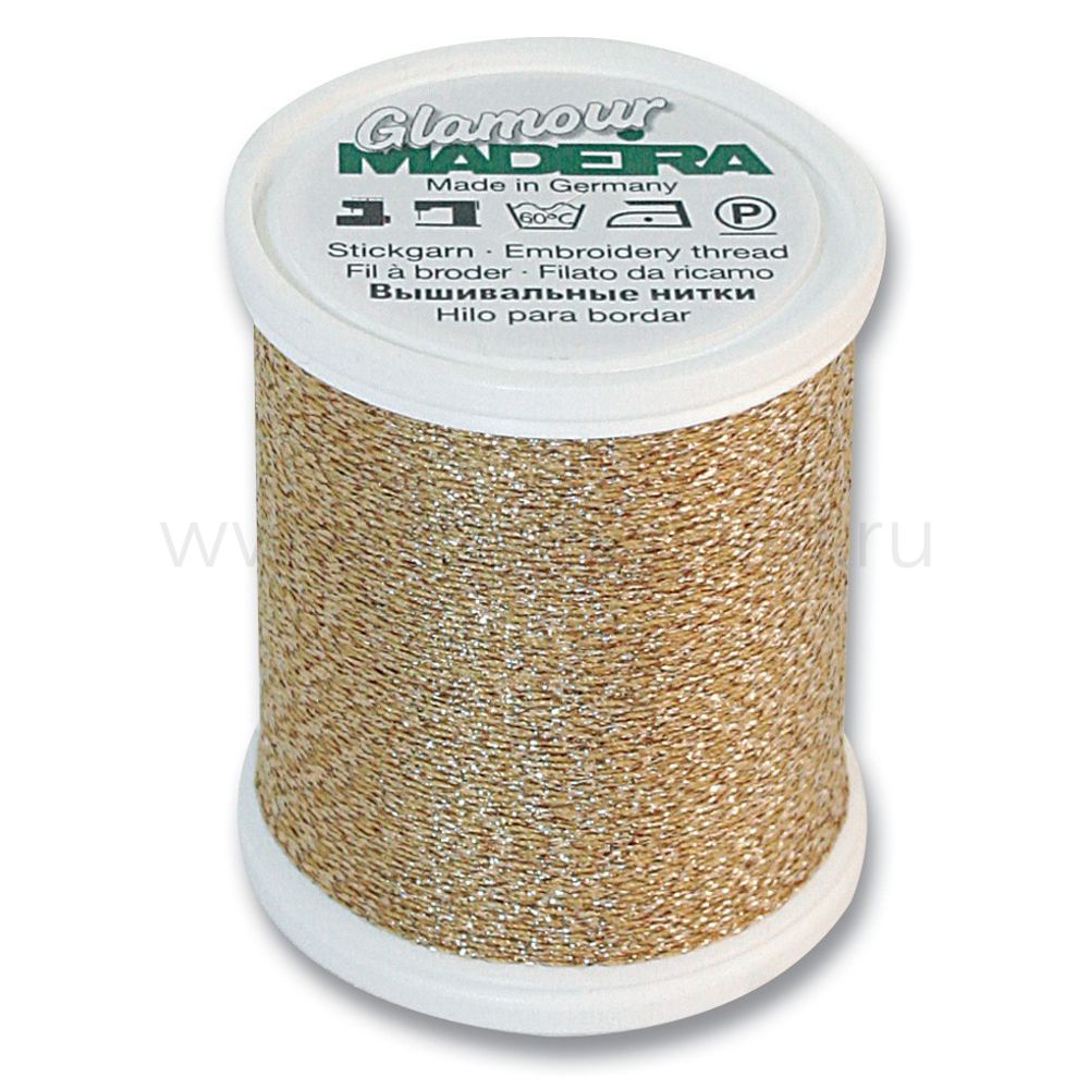 Нитки отделочные металлизированные Madeira Glamour №12, 200 м, цв. 3227, 9806, 5 катушек