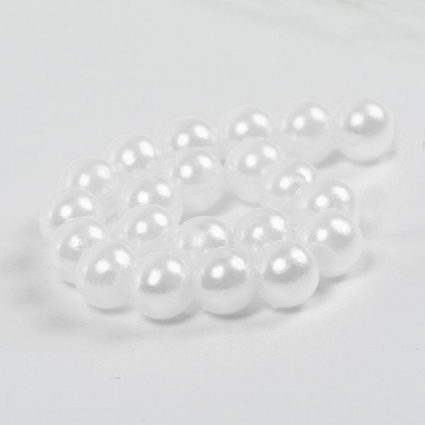 Бусины пластик (перламутр) ⌀4 мм, цв.033 белоснежный, уп.50г (1500 шт), Magic4Hobby