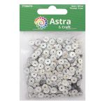 Пайетки граненые 6 мм, упак. 10 гр, Астра, 50112 серебро голограмма, уп.10 шт