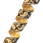 Лента (тесьма) жаккардовая 22.0 мм / 10±0.5 метров, Пейсли, 22807 черный/золото