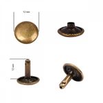 Хольнитены двухсторонние сталь 12х12 мм, №123, TBY.5212 цв. антик уп. 1000 шт, TBY