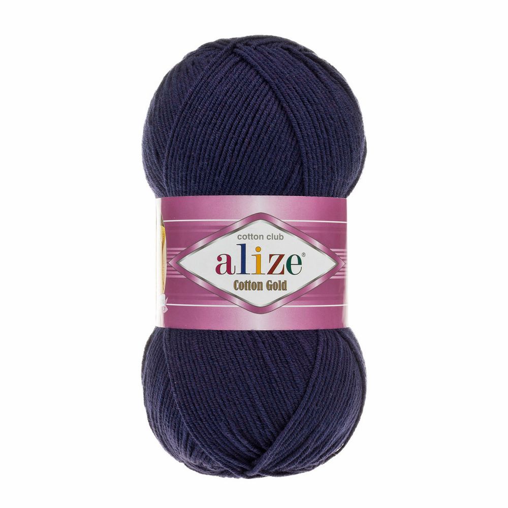 Пряжа Alize (Ализе) Cotton Gold / уп.5 мот. по 100 г, 330м, 058 темно-синий A