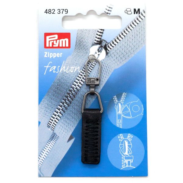 Пуллер для молнии кожа, черный, 1шт, Prym, S090021, 1 шт