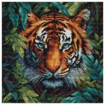 Набор для вышивания нитками Luca-S, Тигр в джунглях, 27х27см