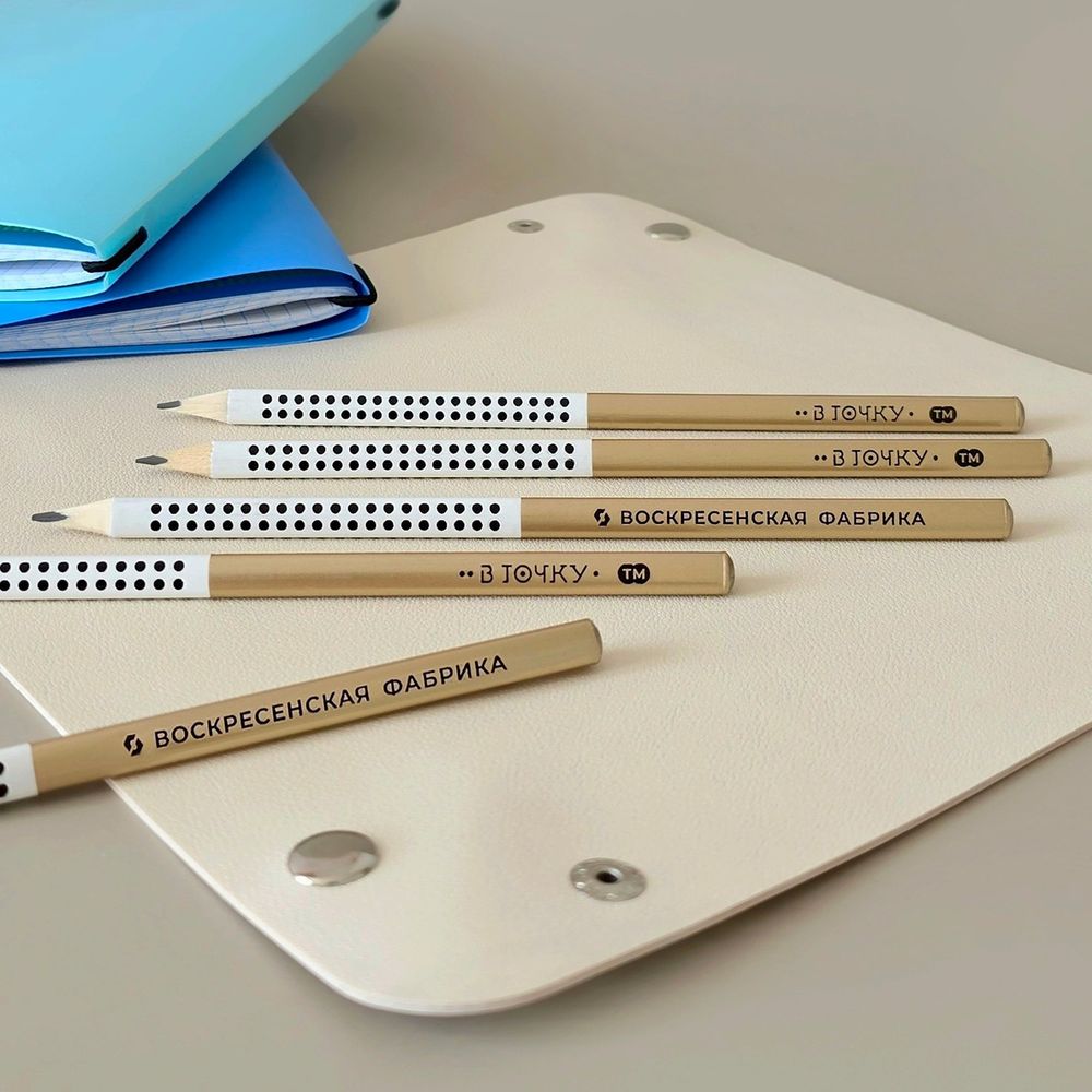 Карандаш чернографитный трехгранный заточенный ТМ (HB) 12 шт, 03 золотой, ВКФ 12Д-3000