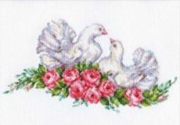 Набор для вышивания нитками Алиса, Горубки 26х14 см