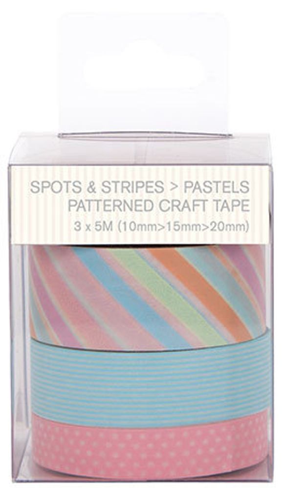 Лента клейкая декоративная с рисуком Spots &amp; Stripes Pastels